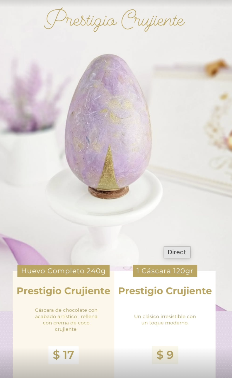 Prestigio chocolate egg with artistic finish and coconut cream filling
